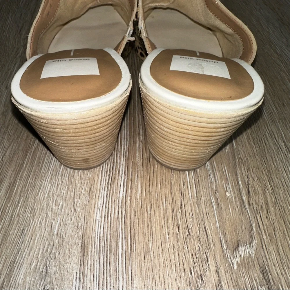 Dolce Vita Women’s Elmo Leopard Calf Hair Pointed Toe Slides Preppy Brown SZ 10 - Picture 9 of 15